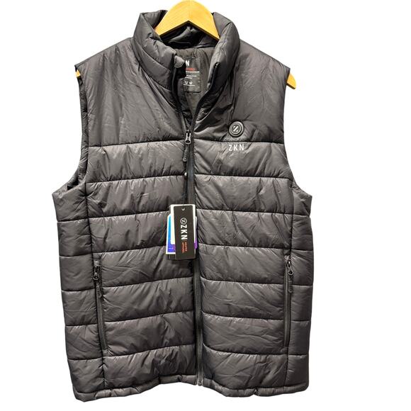 ZKN Heated Jacket Mens Medium Vest Black Full Zip + Battery + Pockets NEW - Picture 1 of 12